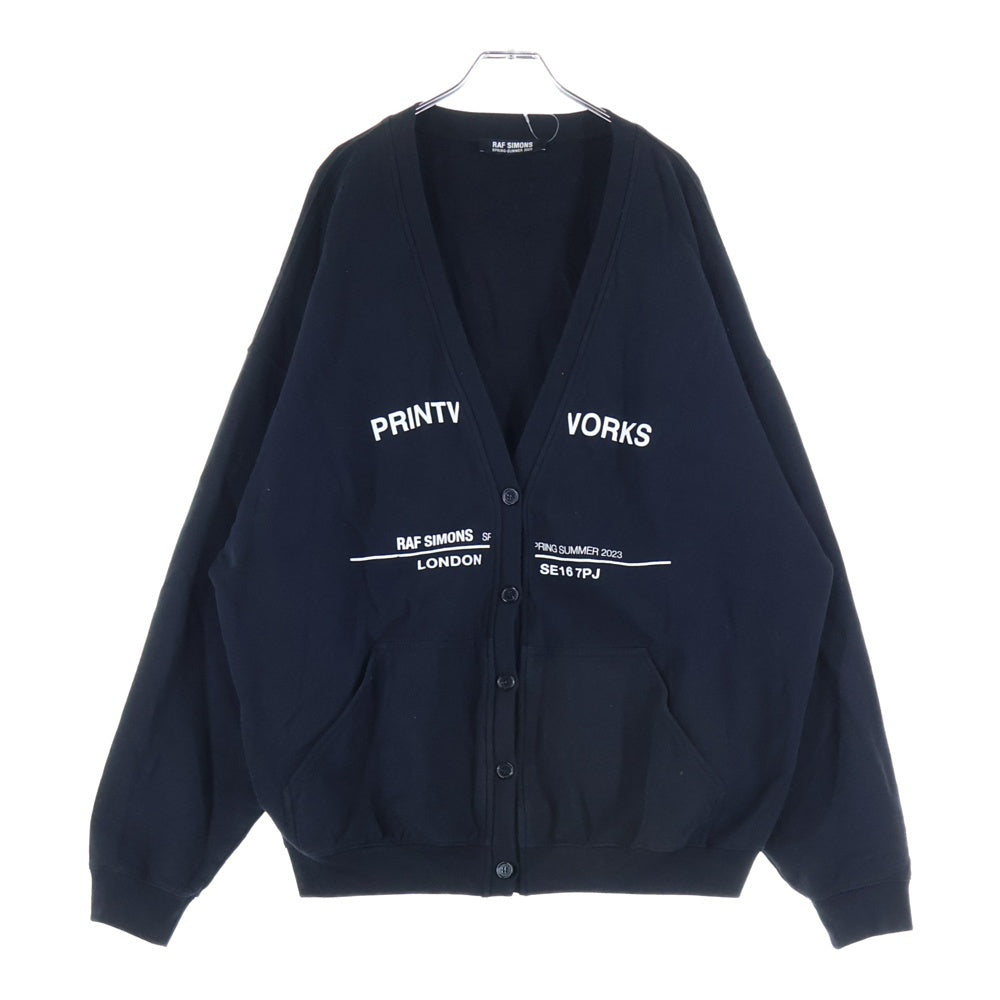 RAF SIMONS(ラフシモンズ) 23SS Tour Cardigan ツアー カーディガン フロントプリント ブラック 222-M178 19004-0099