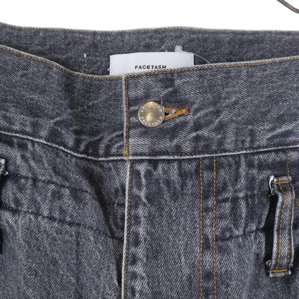 FACETASM(ファセッタズム) 21AW SUPER BIG DENIM PANTS スーパービッグ デニムパンツ ブラック CSW-PT-U03