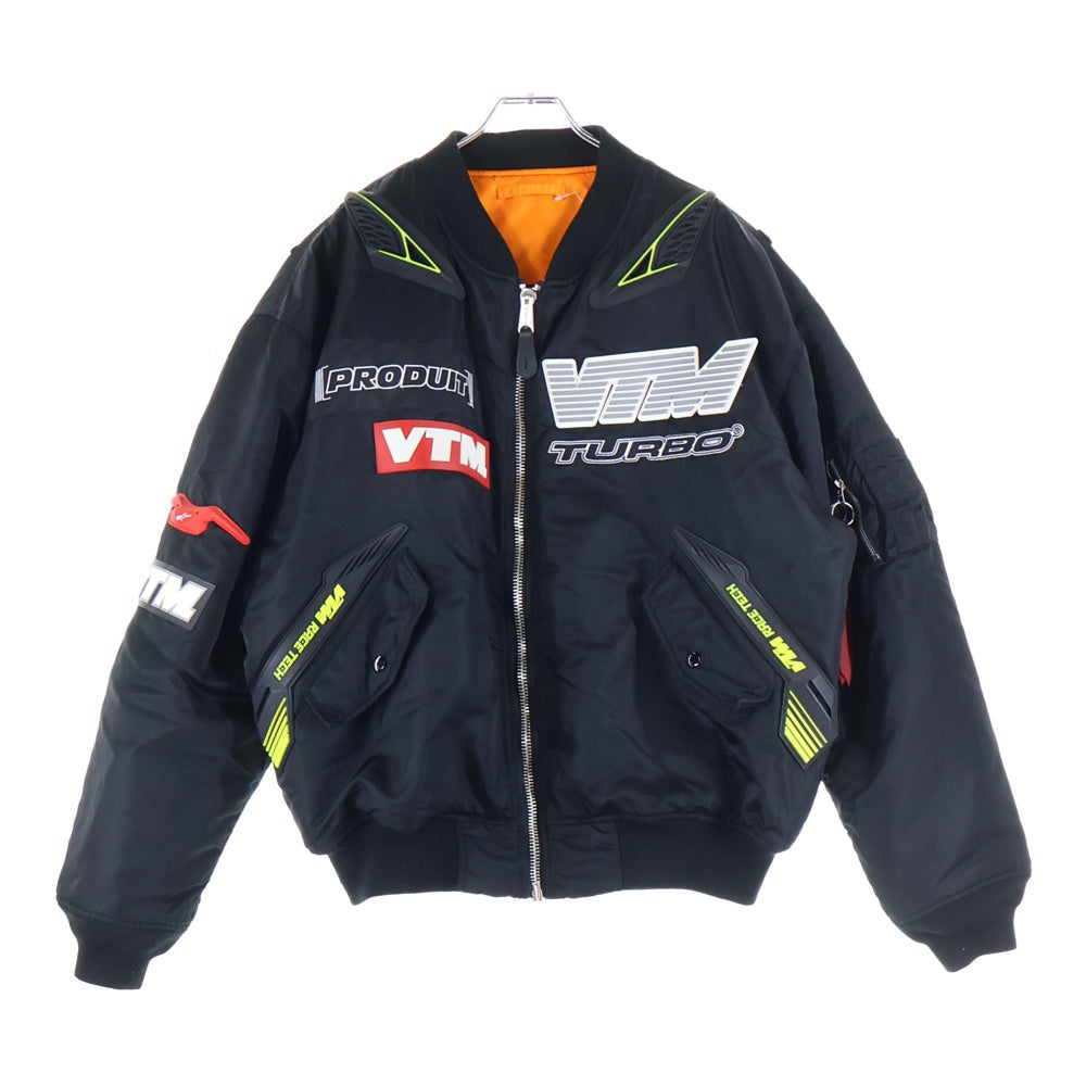 VETEMENTS(ヴェトモン) ALPHA GURAM RACING BOMBER アルファ ジップアップ レーシングジャケット ブラック SS20JA255
