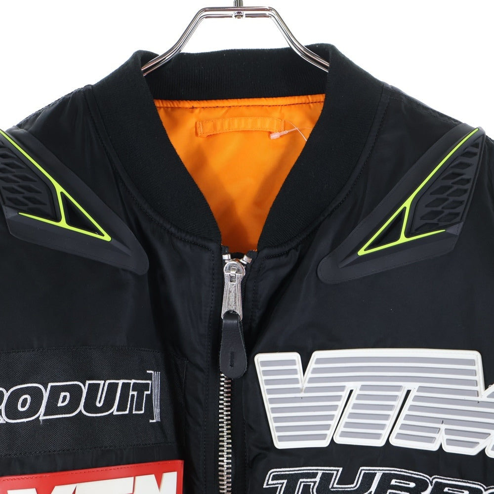 VETEMENTS(ヴェトモン) ALPHA GURAM RACING BOMBER アルファ ジップアップ レーシングジャケット ブラック SS20JA255