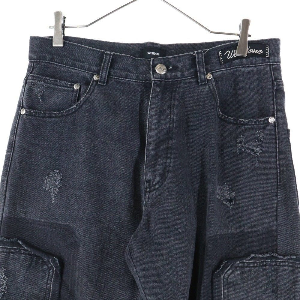 we11done(ウェルダン) ダメージ加工 フレアデニムパンツ ブラック WD-DP0-21-314-M-BK