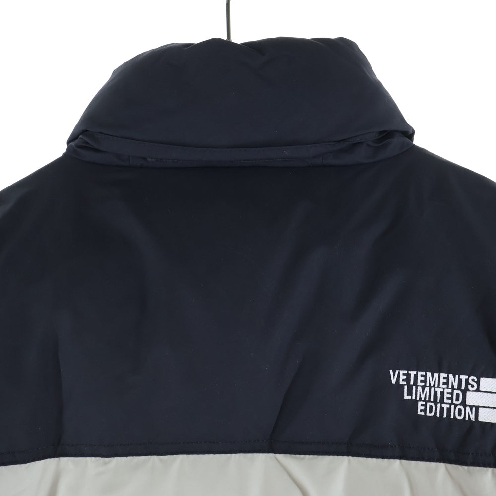 VETEMENTS ヴェトモン LIMITED EDITION PUFFER DOWN ジップアップ ダウンジャケット ベージュ/ブラック UAH21JA003 VETEMENTS(ヴェトモン) LIMITED EDITION PUFFER DOWN ジップアップ
