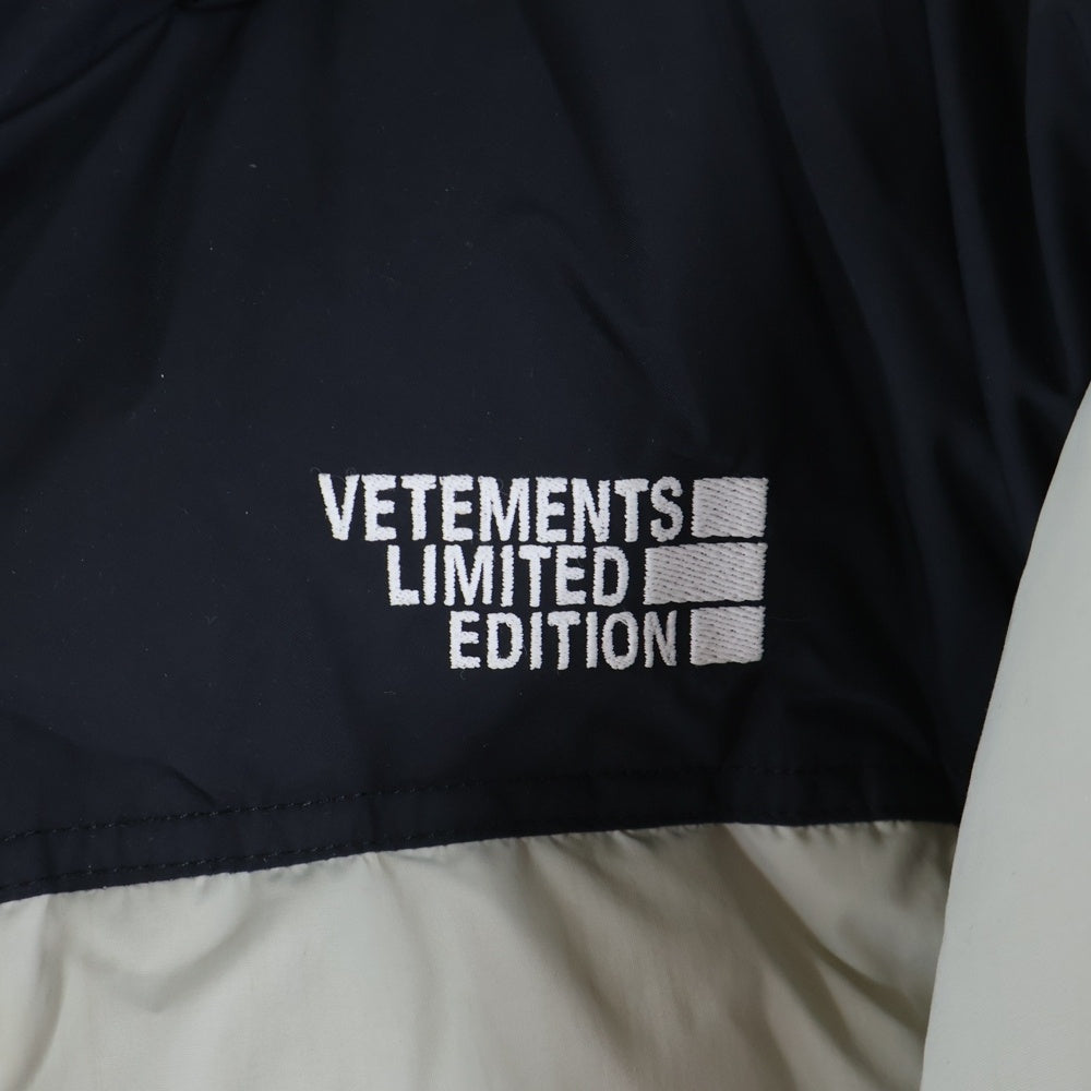 VETEMENTS(ヴェトモン) LIMITED EDITION PUFFER DOWN ジップアップ ダウンジャケット ベージュ/ブラック UAH21JA003