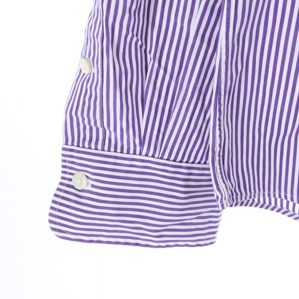 POLO RALPH LAUREN(ポロラルフローレン) ロゴ刺繍 ストライプ コットン長袖シャツ パープル