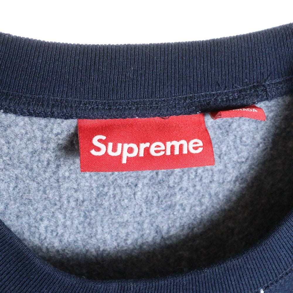 SUPREME(シュプリーム) 24SS Pinstripe Crewneck ピンストライプ クルーネック スウェット コットン ブルー