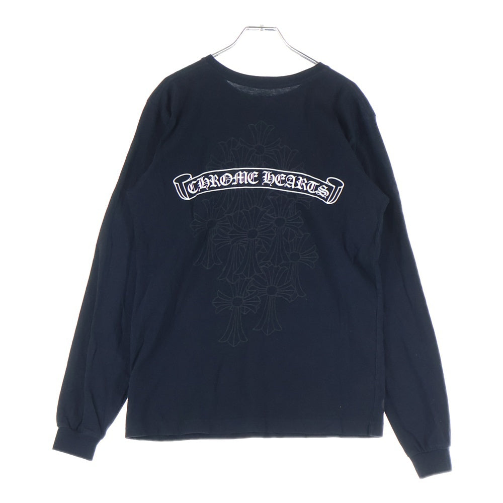 CHROME HEARTS(クロムハーツ) L/S TEE バックセメタリー スクロールラベルプリント 長袖Tシャツ カットソー ブラック