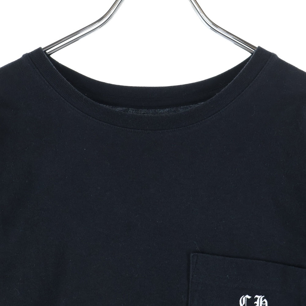 CHROME HEARTS(クロムハーツ) L/S TEE バックセメタリー スクロールラベルプリント 長袖Tシャツ カットソー ブラック