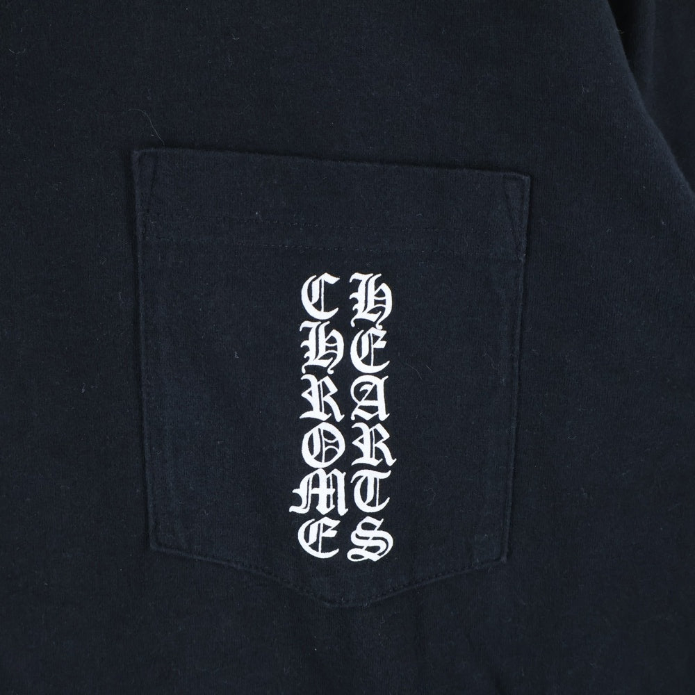 CHROME HEARTS(クロムハーツ) L/S TEE バックセメタリー スクロールラベルプリント 長袖Tシャツ カットソー ブラック