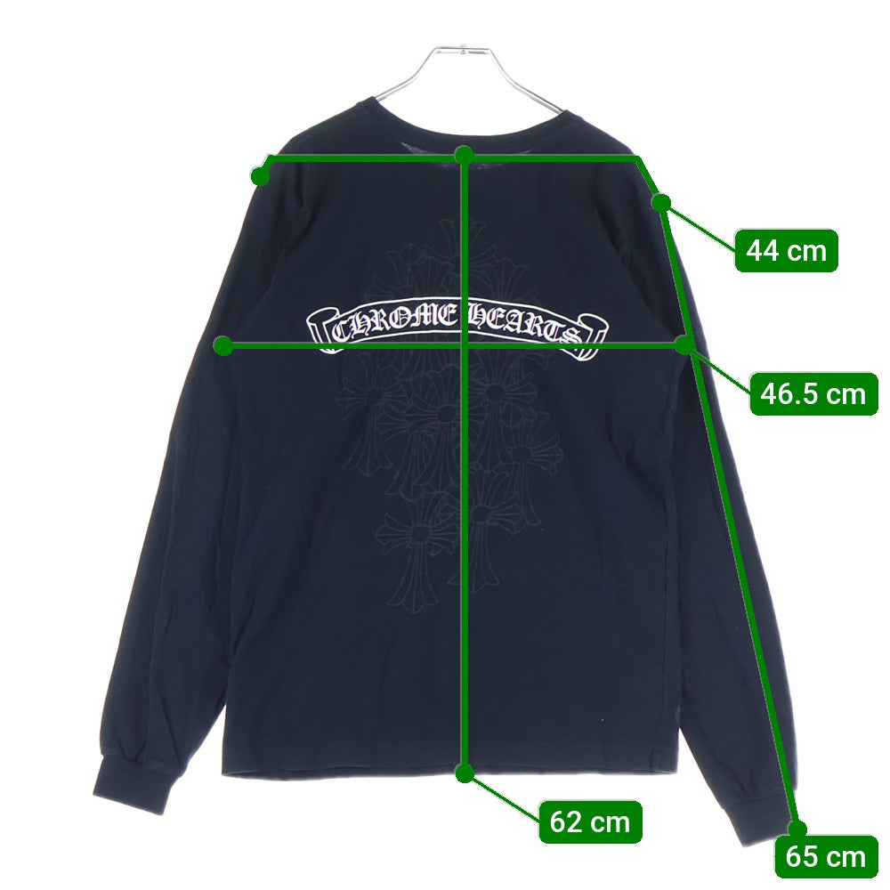 CHROME HEARTS(クロムハーツ) L/S TEE バックセメタリー スクロールラベルプリント 長袖Tシャツ カットソー ブラック