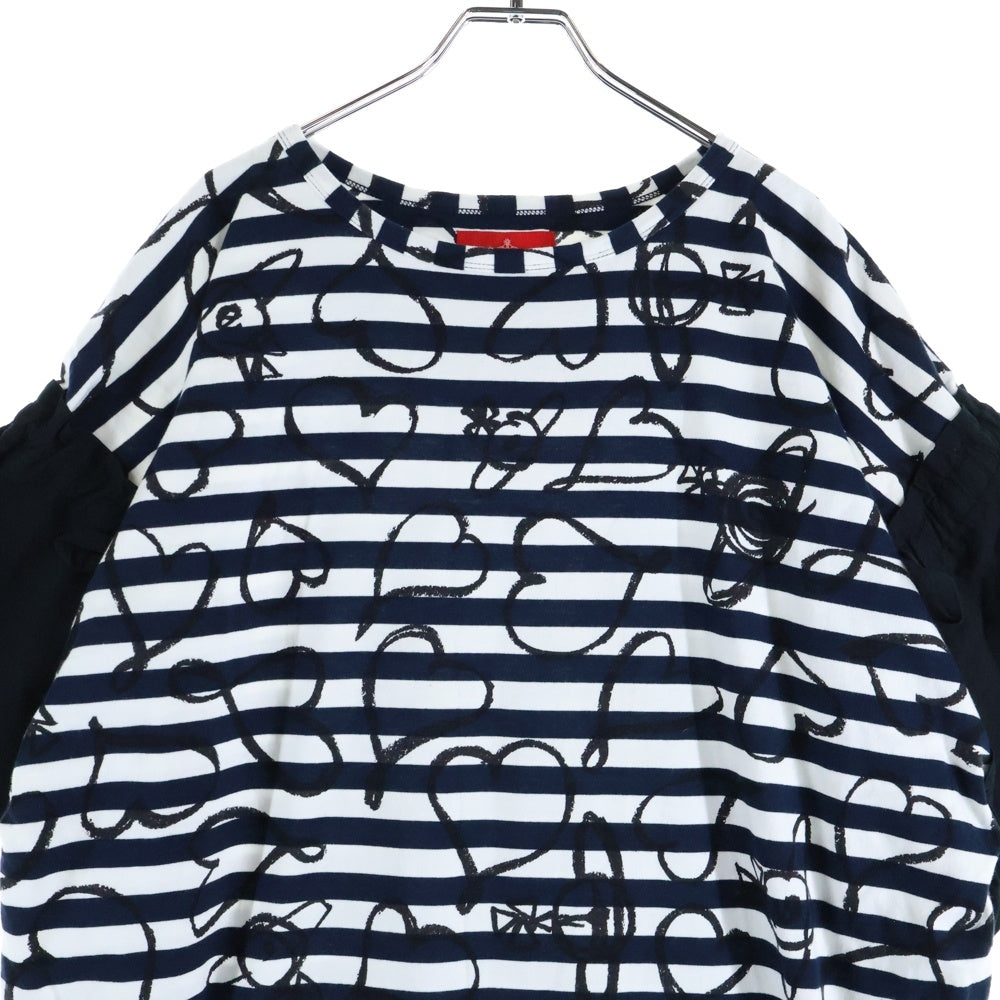 Vivienne Westwood Red Label(ヴィヴィアンウエストウッドレッドレーベル) ハート柄 ボーダー ロングワンピース ネイビー/ホワイト レディース 16-12-521014