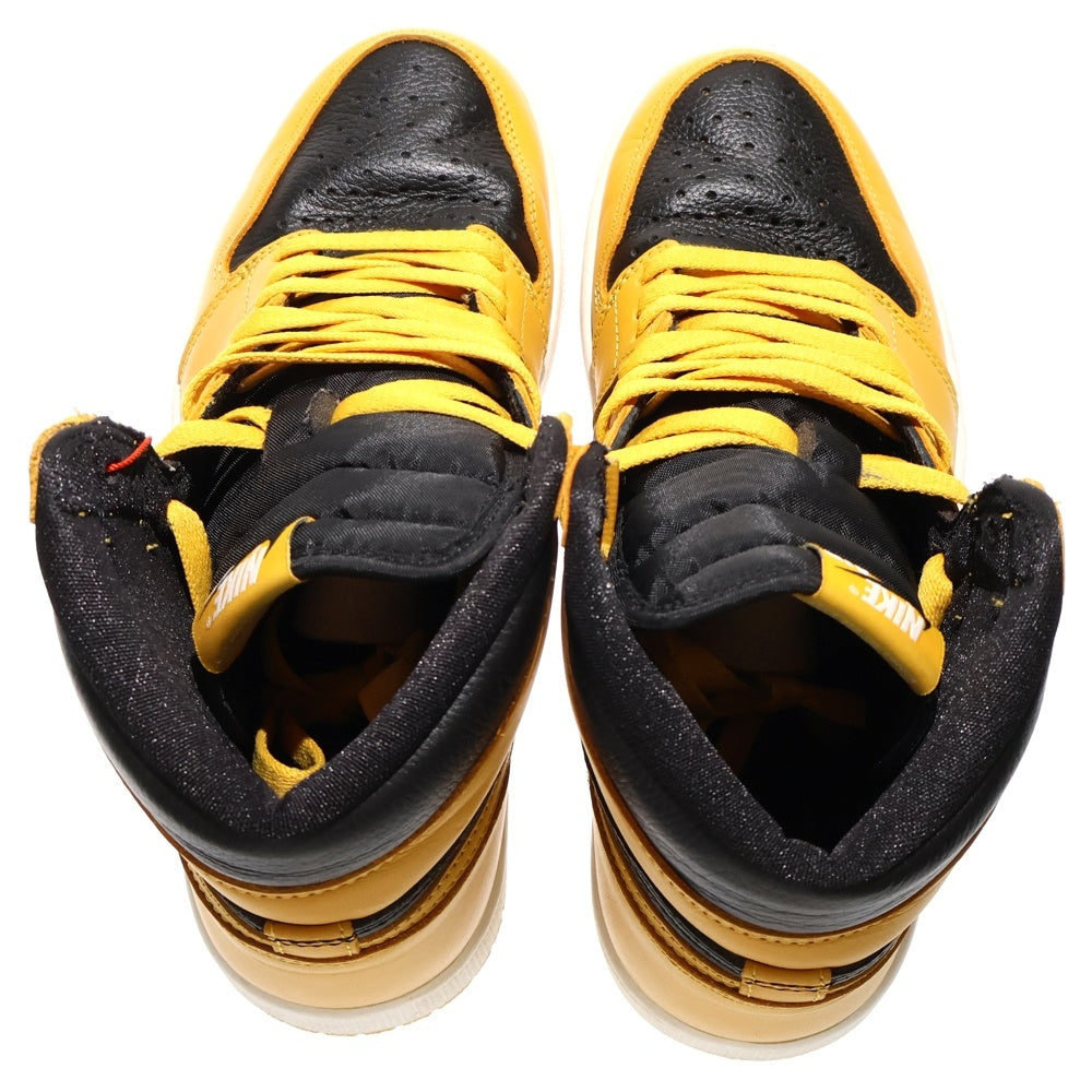 NIKE(ナイキ) AIR JORDAN1 RETRO HIGH OG POLLEN 555088-701 エアジョーダン 1 レトロ パラン ハイカットスニーカー ブラック/イエロー US8/26.5cm