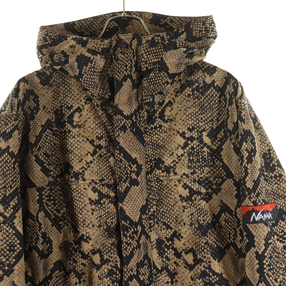 WACKO MARIA(ワコマリア) 22AW×NANGA PYTHON MOUNTAIN PARKA×ナンガ 柄 マウンテンパーカー ジャケット ブラウン 22FW-WMO-NA08
