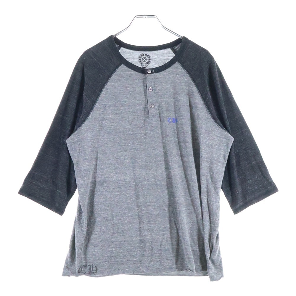 CHROME HEARTS(クロムハーツ) Circle Logo Henry Neck L/S サークルロゴ 七分袖Tシャツ カットソー グレー