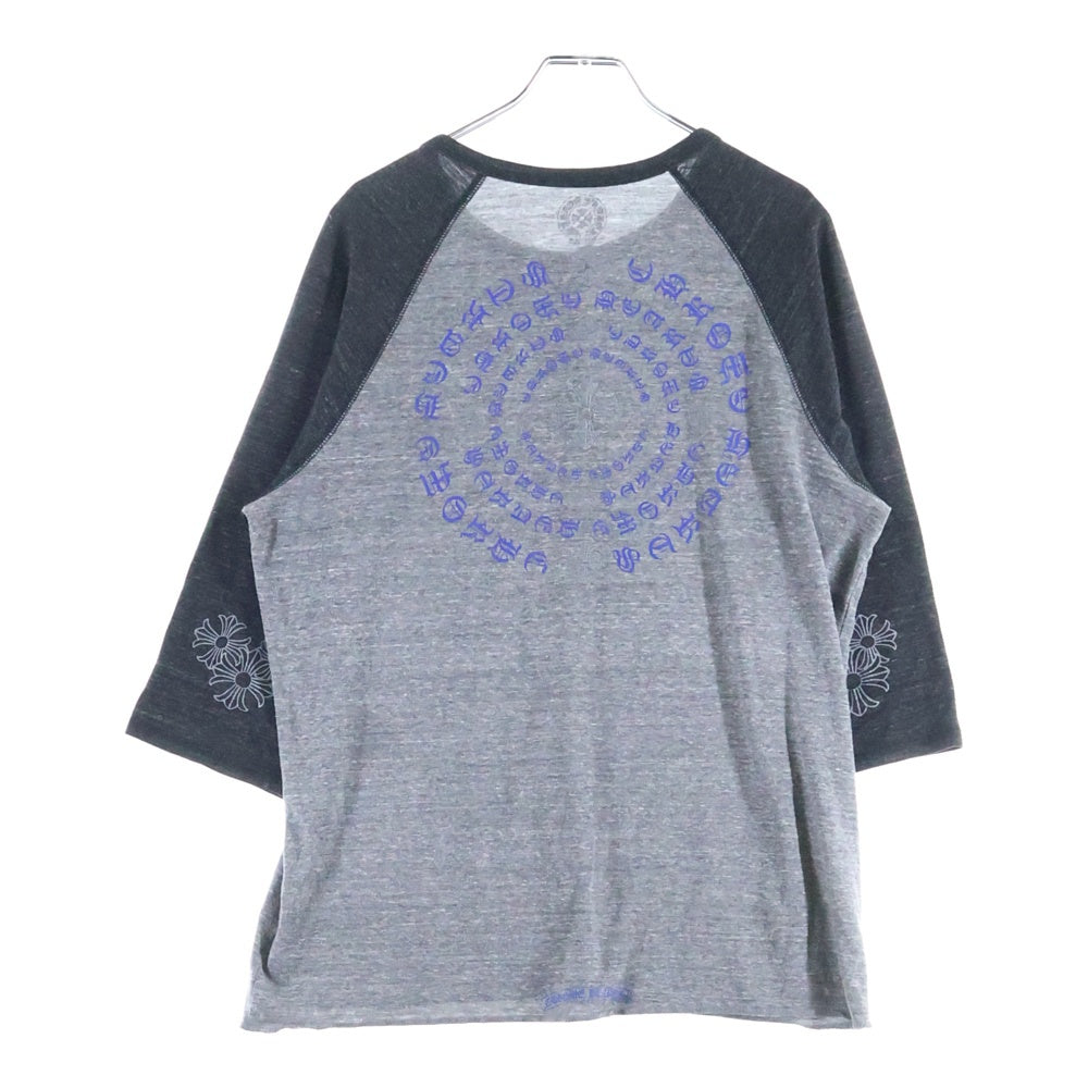 CHROME HEARTS(クロムハーツ) Circle Logo Henry Neck L/S サークルロゴ 七分袖Tシャツ カットソー グレー