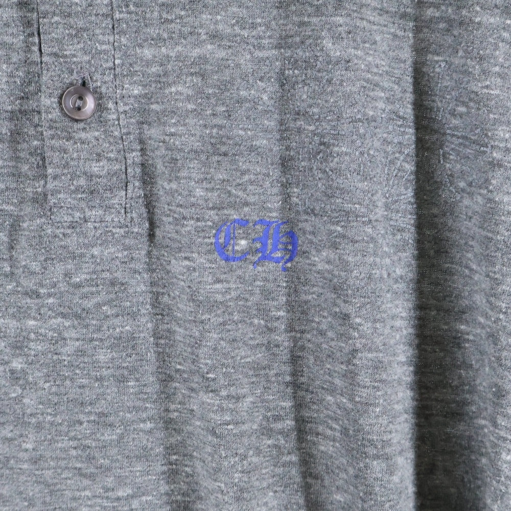CHROME HEARTS(クロムハーツ) Circle Logo Henry Neck L/S サークルロゴ 七分袖Tシャツ カットソー グレー