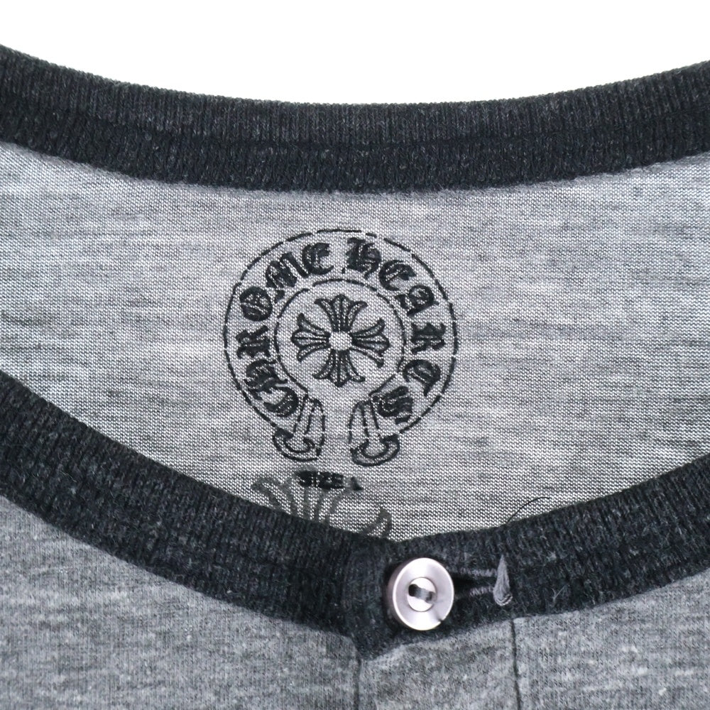 CHROME HEARTS(クロムハーツ) Circle Logo Henry Neck L/S サークルロゴ 七分袖Tシャツ カットソー グレー