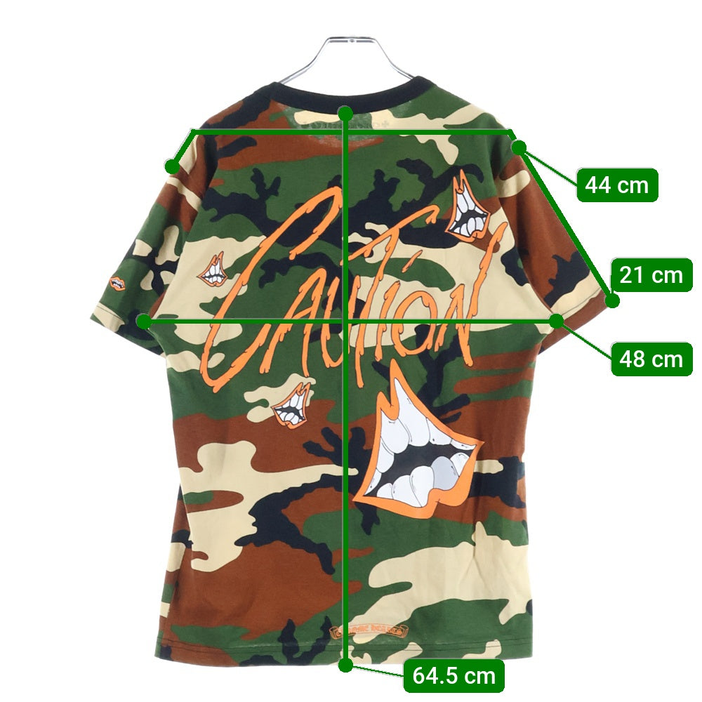 CHROME HEARTS(クロムハーツ) ×MATTY BOY PPO CAUTION T-SHRT マッティボーイ プロコーション 迷彩柄 両面プリントTシャツ 半袖クルーネックカットソー マルチカラー