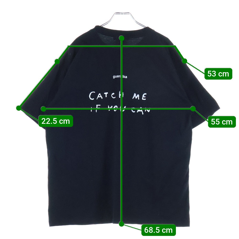 guernika ゲルニカ 半袖Tシャツ ブラック ペイント GUERNIKA(ゲルニカ) ワッペン プリント半袖Tシャツ カットソー