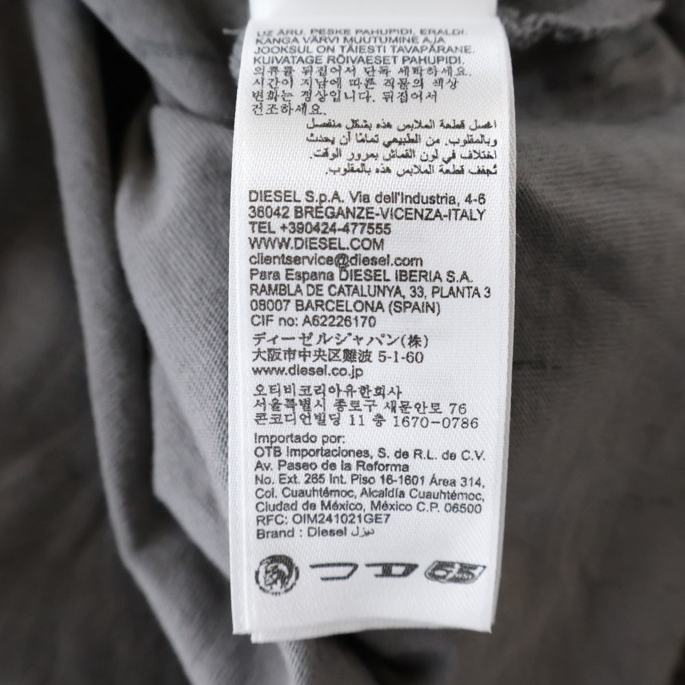 DIESEL(ディーゼル) T-NORM-T8 胸ロゴ刺繍 半袖Tシャツ カットソー グレー A18486 0PLBU