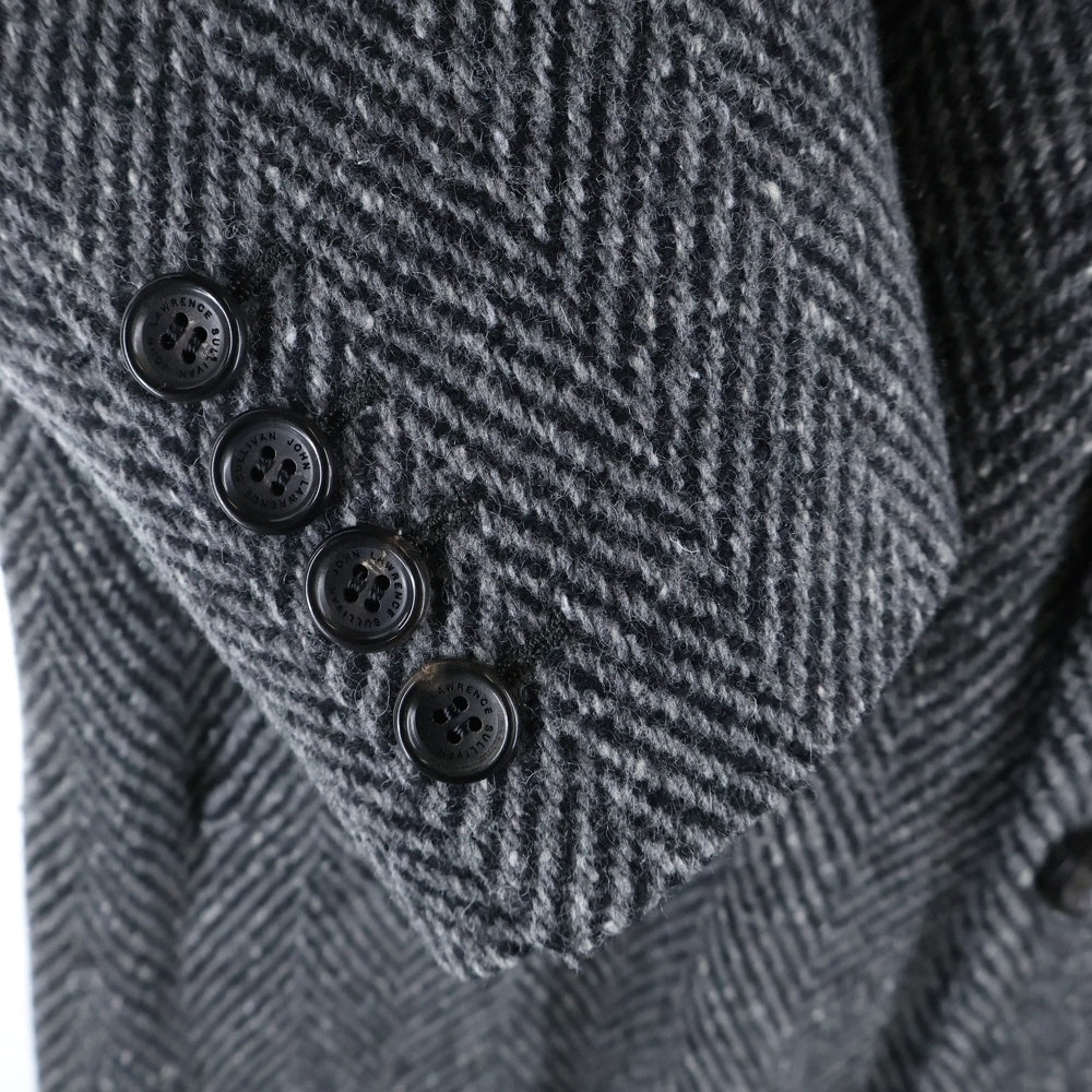 JOHN LAWRENCE SULLIVAN(ジョンローレンスサリバン) ウール ヘリンボーンチェスター ロングコート グレー 1B003-0218-12