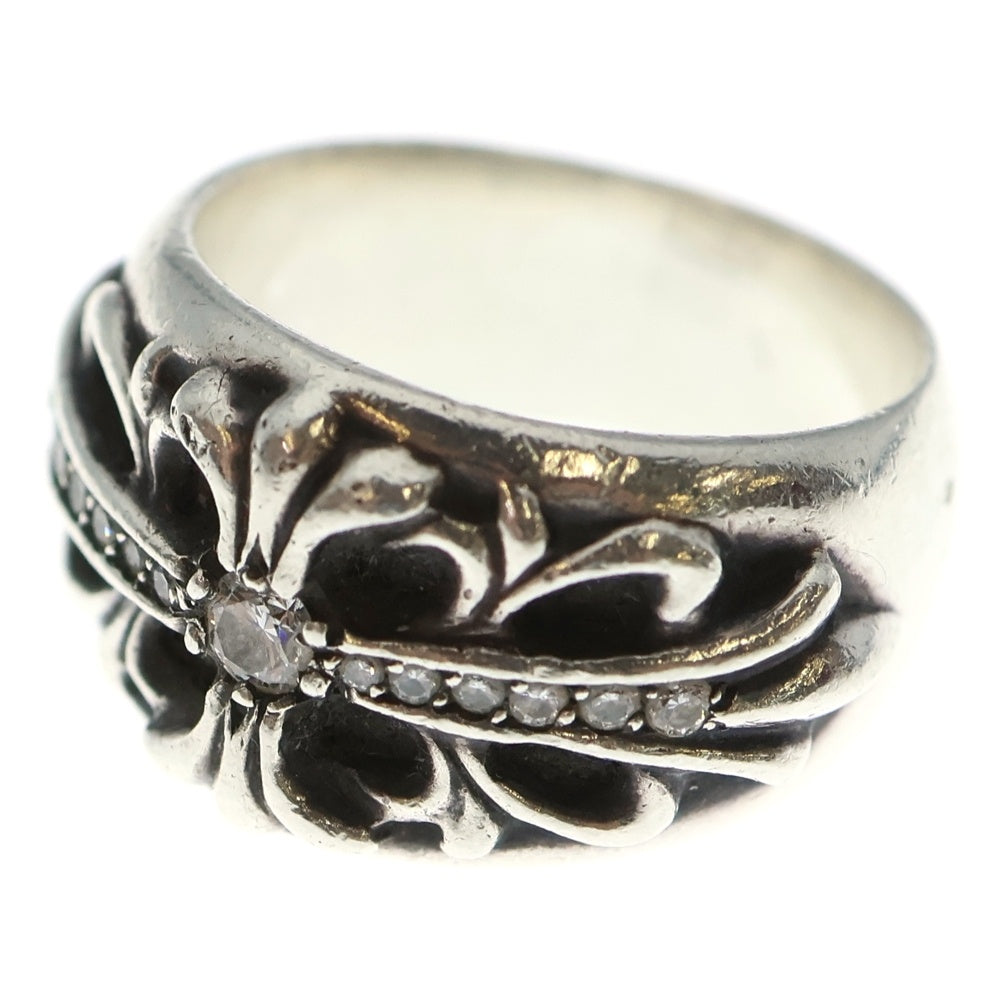 CHROME HEARTS(クロムハーツ) FLRL CRS PAVE フローラルクロス リング パヴェダイヤ シルバー