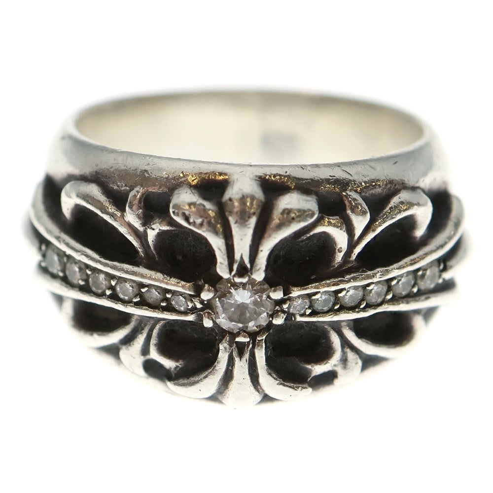 CHROME HEARTS(クロムハーツ) FLRL CRS PAVE フローラルクロス リング パヴェダイヤ シルバー