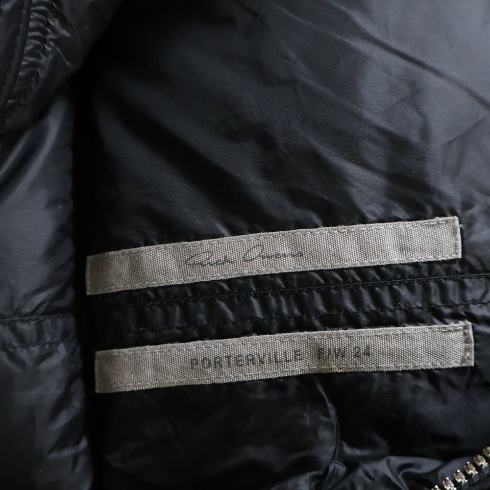 Rick Owens(リックオウエンス) 24AW TURTLE JKT ジップアップ ダウンジャケット ブラック RU02D6745-NPD3