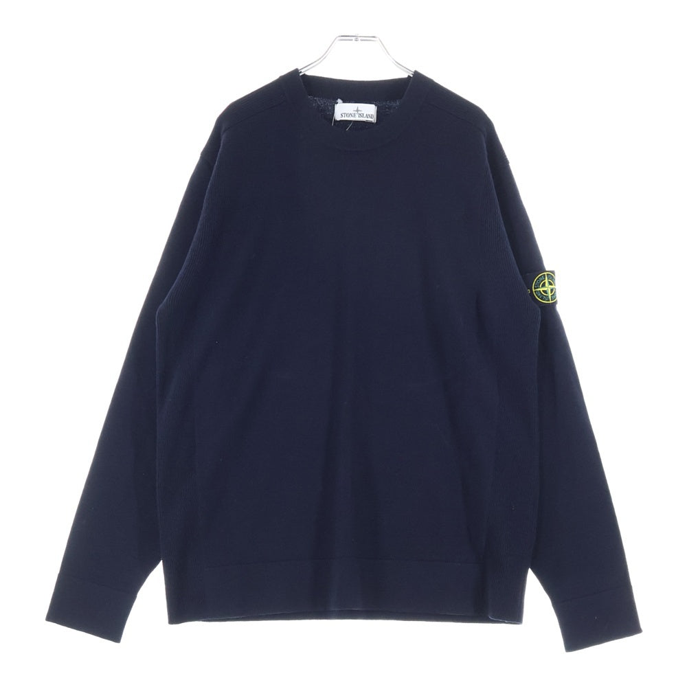 STONE ISLAND(ストーンアイランド) 24AW アームワッペン クルーネック 長袖セーター ニット ネイビー 8115526A1