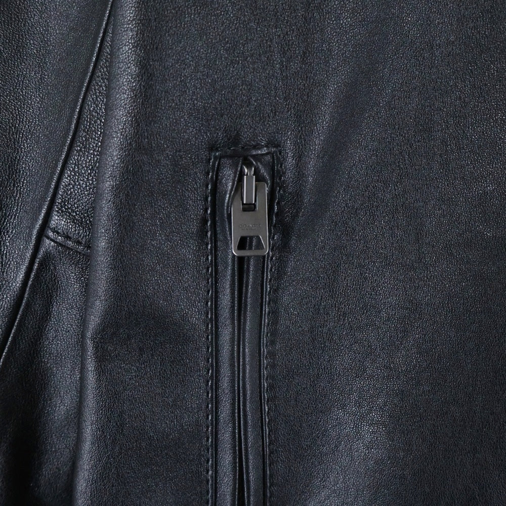COACH(コーチ) シングル ラムレザージャケット ブラック F33779