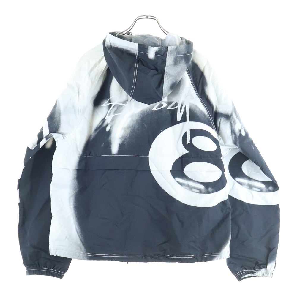 STUSSY(ステューシー) 8ball beach shell 8ボール ビーチジャケット ブラック/ホワイト 115702