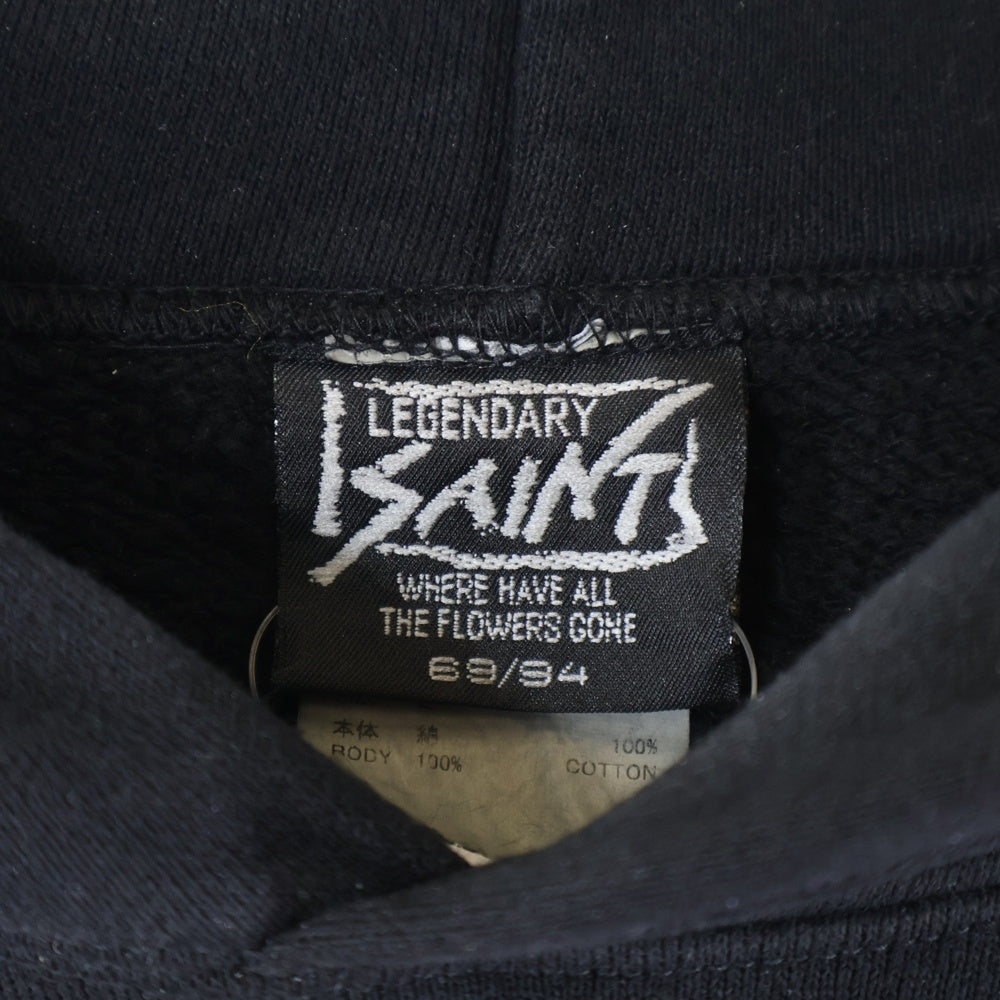 SAINT MICHAEL(セントマイケル) 25AW BBLN HOODIE バビロンフーディー スウェット プルオーバーパーカー ブラック/ブルー SM-HR1-0000-C50