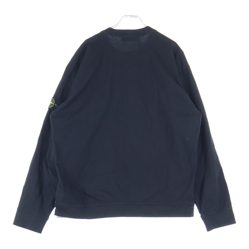 STONE ISLAND(ストーンアイランド) 24AW HEAVY COTTON JERSEY ヘビーコットンジャージー アームワッペン 長袖Tシャツ カットソー ブラック K2S156100075