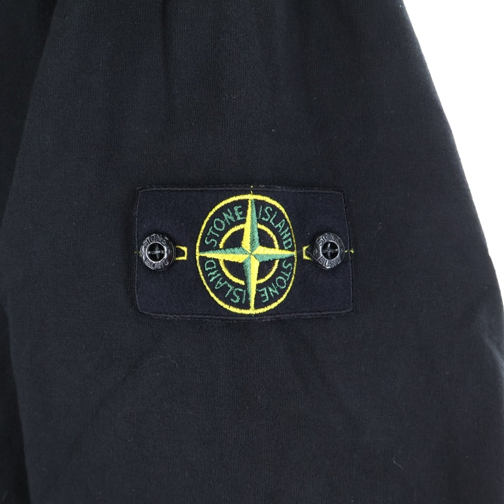 STONE ISLAND(ストーンアイランド) 24AW HEAVY COTTON JERSEY ヘビーコットンジャージー アームワッペン 長袖Tシャツ カットソー ブラック K2S156100075