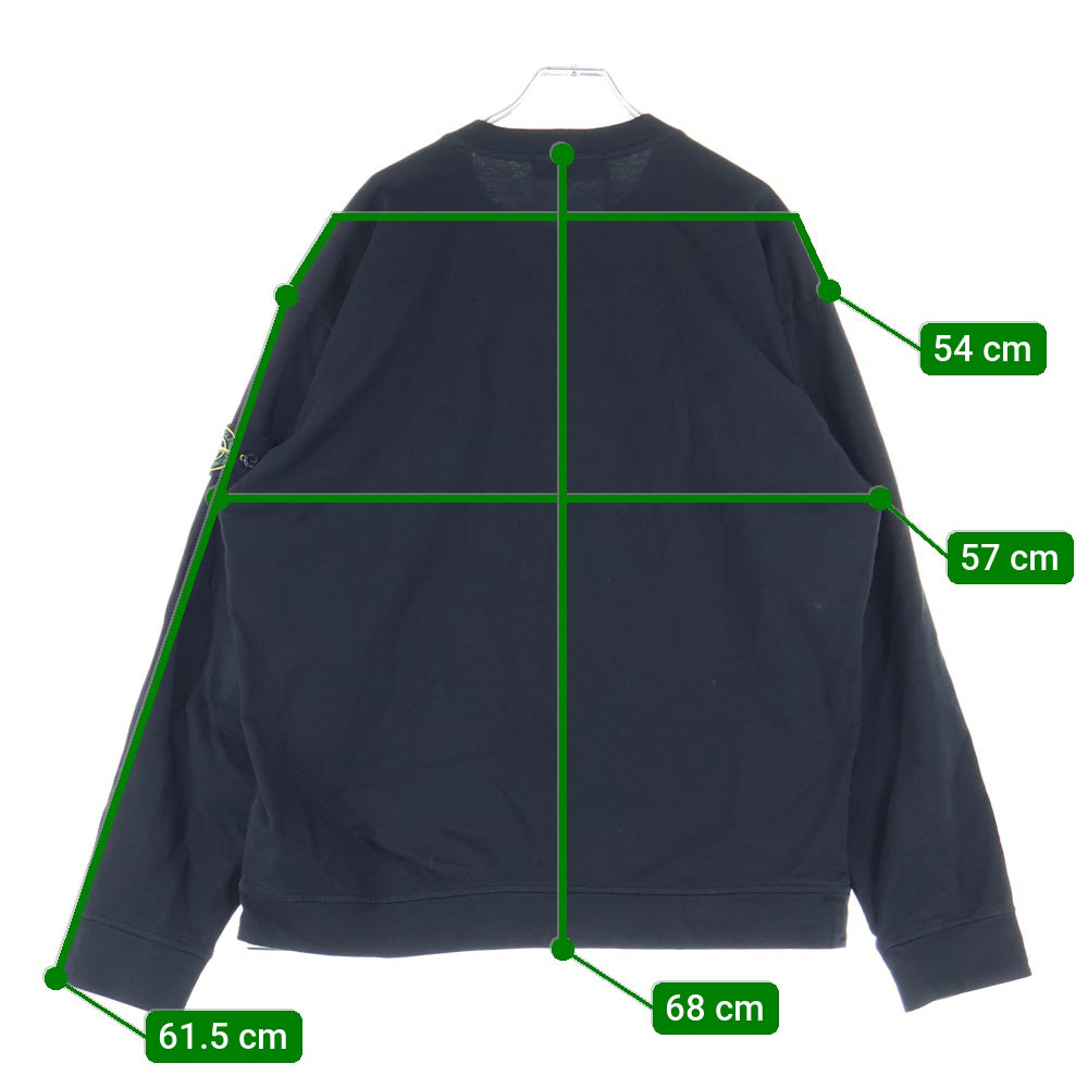 STONE ISLAND(ストーンアイランド) 24AW HEAVY COTTON JERSEY ヘビーコットンジャージー アームワッペン 長袖Tシャツ カットソー ブラック K2S156100075