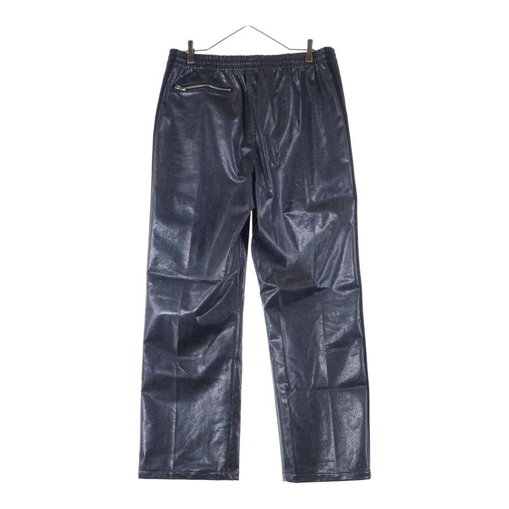 Needles(ニードルス) 24AW×NUBIAN TRACK PANTS SYNCETIC LEATHER EXCLUSIVE NS1585 ヌビアン トラックパンツ フェイクレザー ブラック