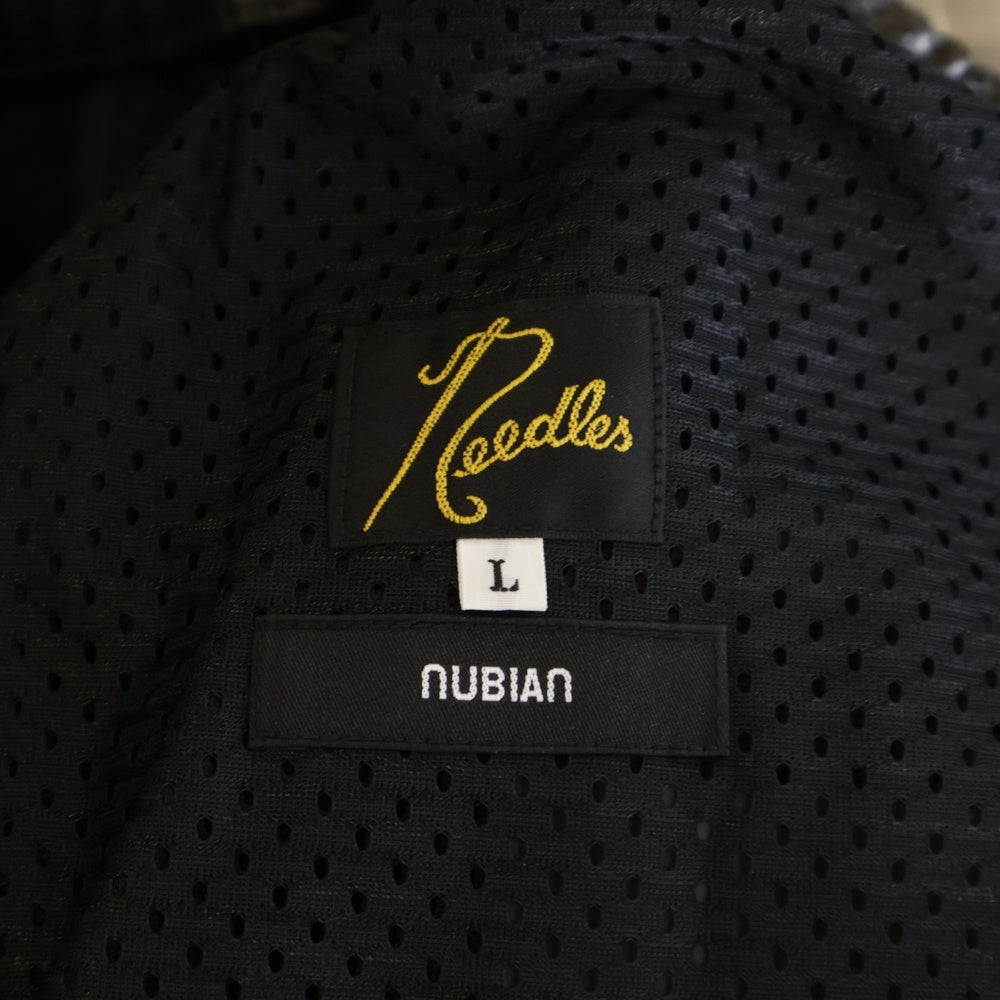 Needles(ニードルス) 24AW×NUBIAN TRACK PANTS SYNCETIC LEATHER EXCLUSIVE NS1585 ヌビアン トラックパンツ フェイクレザー ブラック