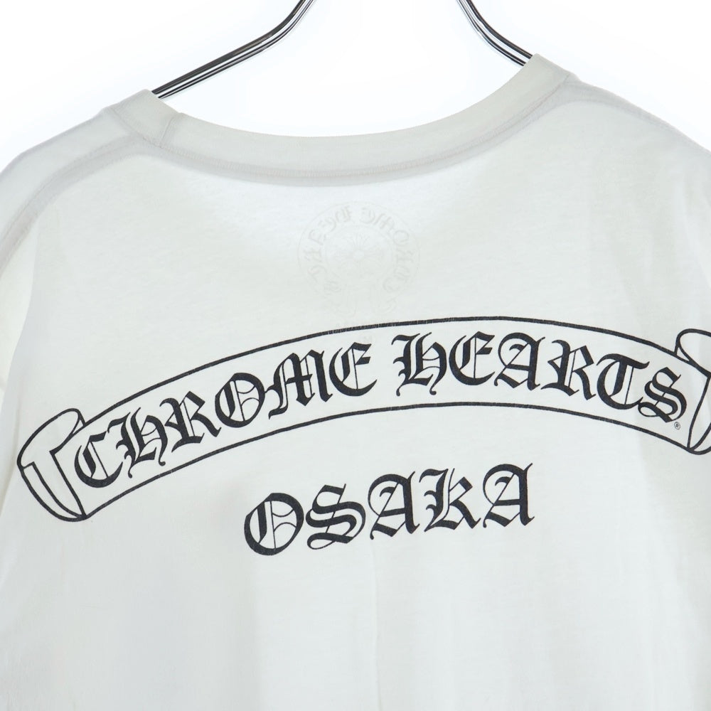 CHROME HEARTS(クロムハーツ) Osaka Scroll Label Logo Tee 大阪限定 大阪スクロールラベルロゴ ポケット付き 半袖Tシャツ ホワイト
