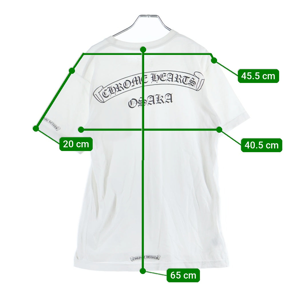 CHROME HEARTS(クロムハーツ) Osaka Scroll Label Logo Tee 大阪限定 大阪スクロールラベルロゴ ポケット付き 半袖Tシャツ ホワイト