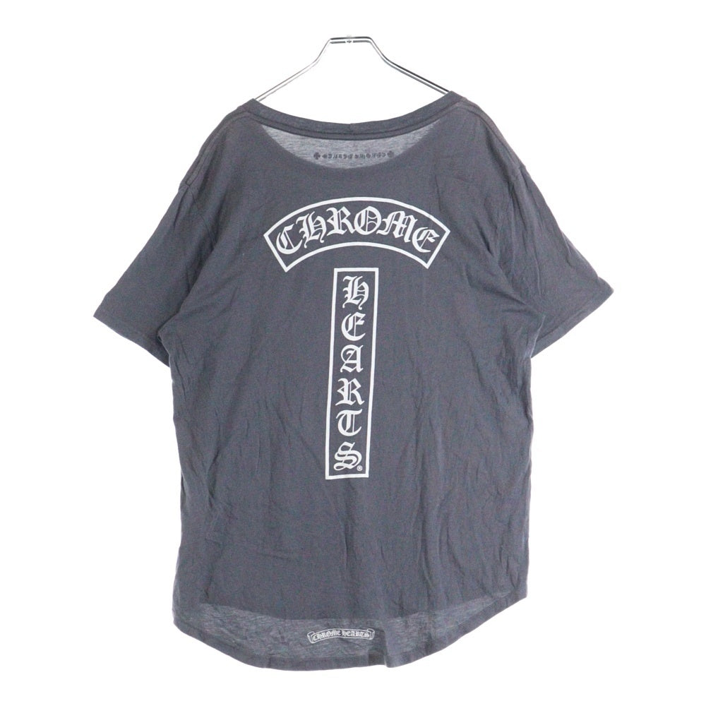 CHROME HEARTS(クロムハーツ) HORSESHOE T-SHIRT ホースシューロゴ Tバーバックプリント クルーネック半袖Tシャツカットソー グレー