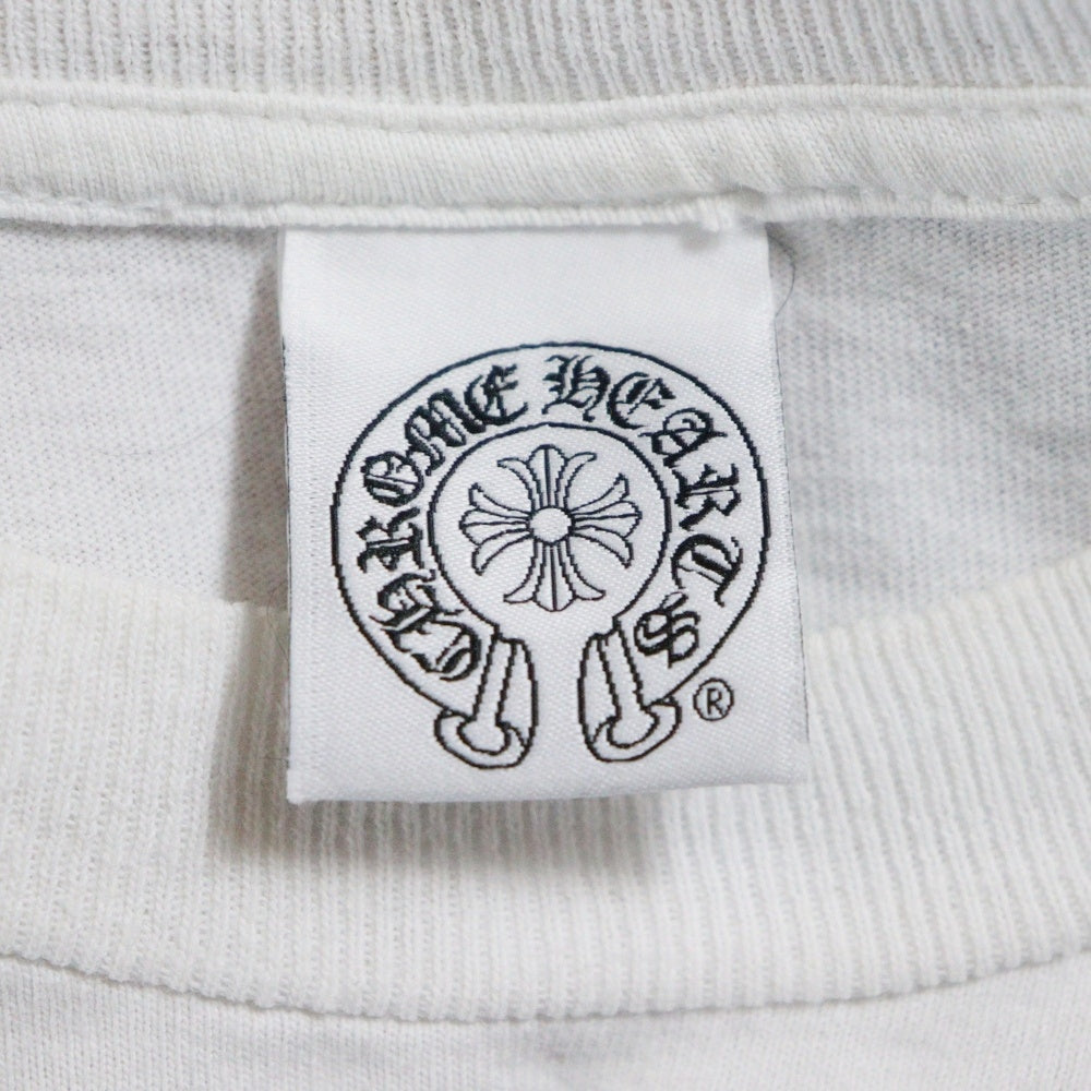 CHROME HEARTS(クロムハーツ) OLD AMERICAN FLAG TEE オールド アメリカンフラッグTシャツ 星条旗 ホースシュープリント 半袖カットソー ホワイト