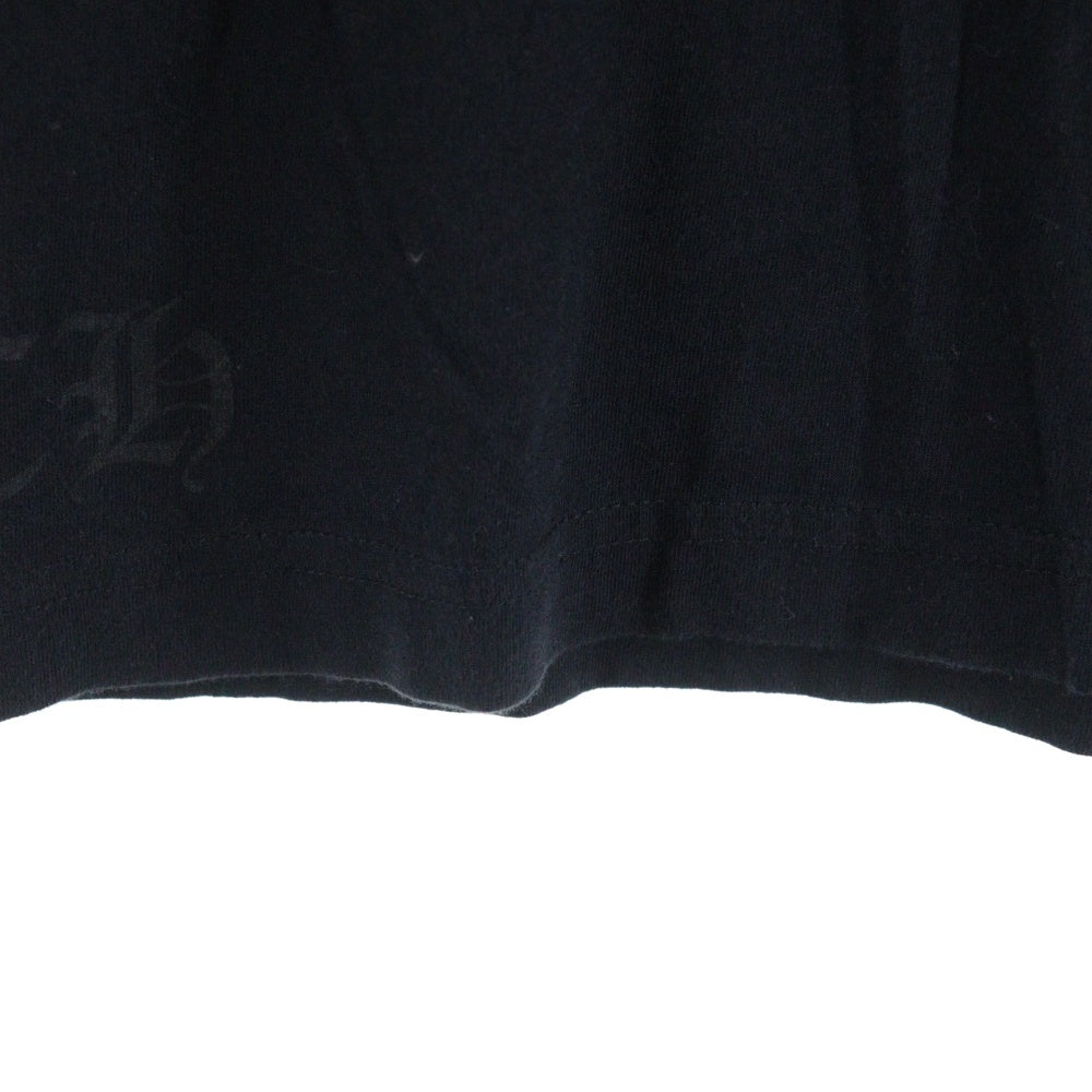 CHROME HEARTS(クロムハーツ) CH T-SHIRT スクロールラベルプリント クルーネック ポケット 半袖Tシャツ ブラック