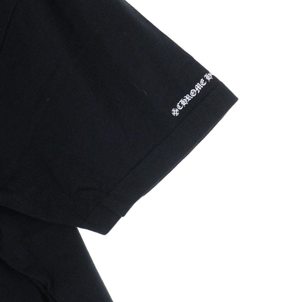 CHROME HEARTS(クロムハーツ) CH T-SHIRT スクロールラベルプリント クルーネック ポケット 半袖Tシャツ ブラック