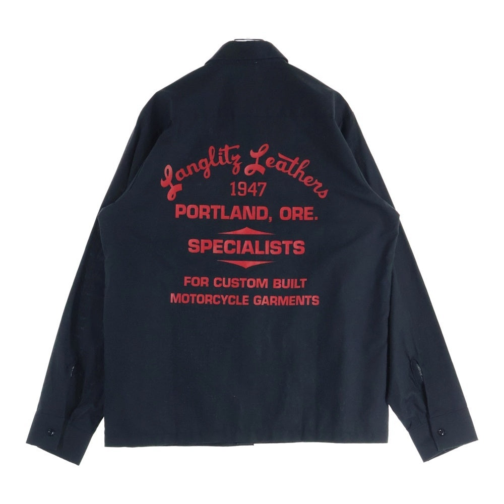Langlitz Leathers(ラングリッツレザーズ) SPECIALISTS プリント 長袖シャツ ブラック