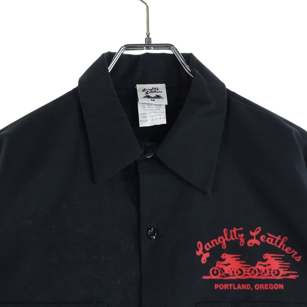 Langlitz Leathers(ラングリッツレザーズ) SPECIALISTS プリント 長袖シャツ ブラック