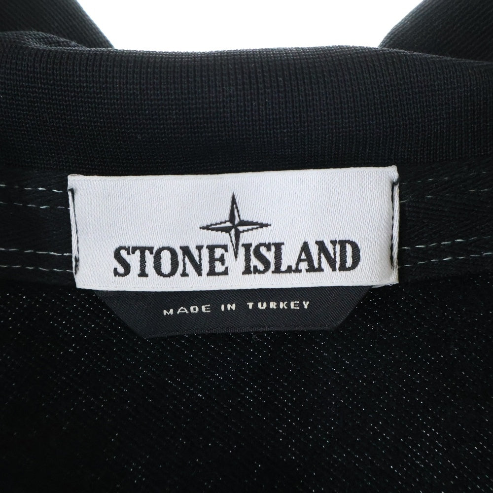 STONE ISLAND(ストーンアイランド) Trui Maat Half Zip Sweat ハーフジップスウェット 袖ロゴ ブラック 771560435