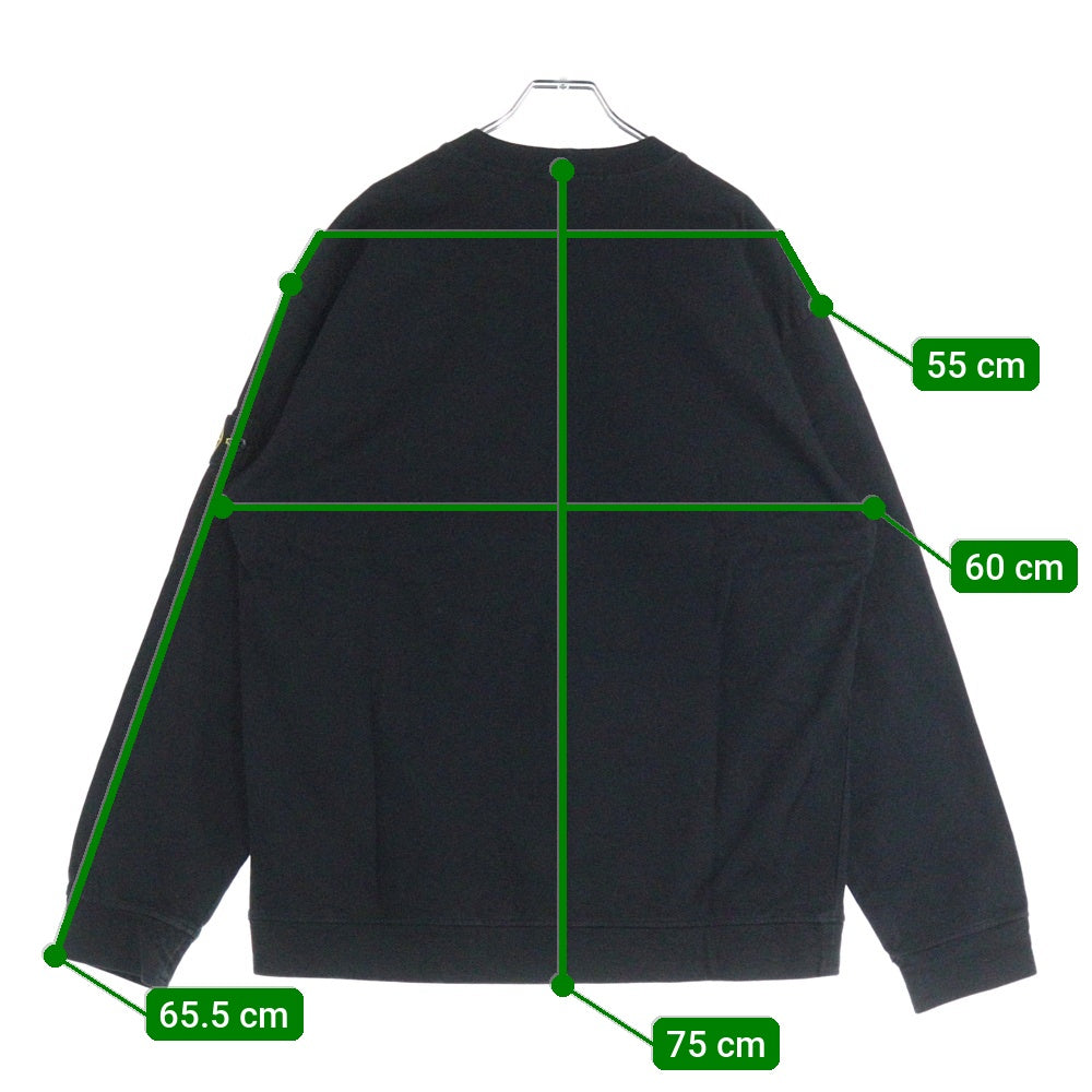 STONE ISLAND(ストーンアイランド) Crew Neck クルーネック 長袖Tシャツ 袖ロゴパッチ ブラック 771563750