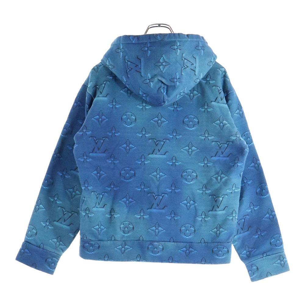 LOUIS VUITTON(ルイヴィトン) 22AW 3Dモノグラム総柄 フーディ プルオーバー スウェットパーカー ブルー RM222Q IHN HNY41W