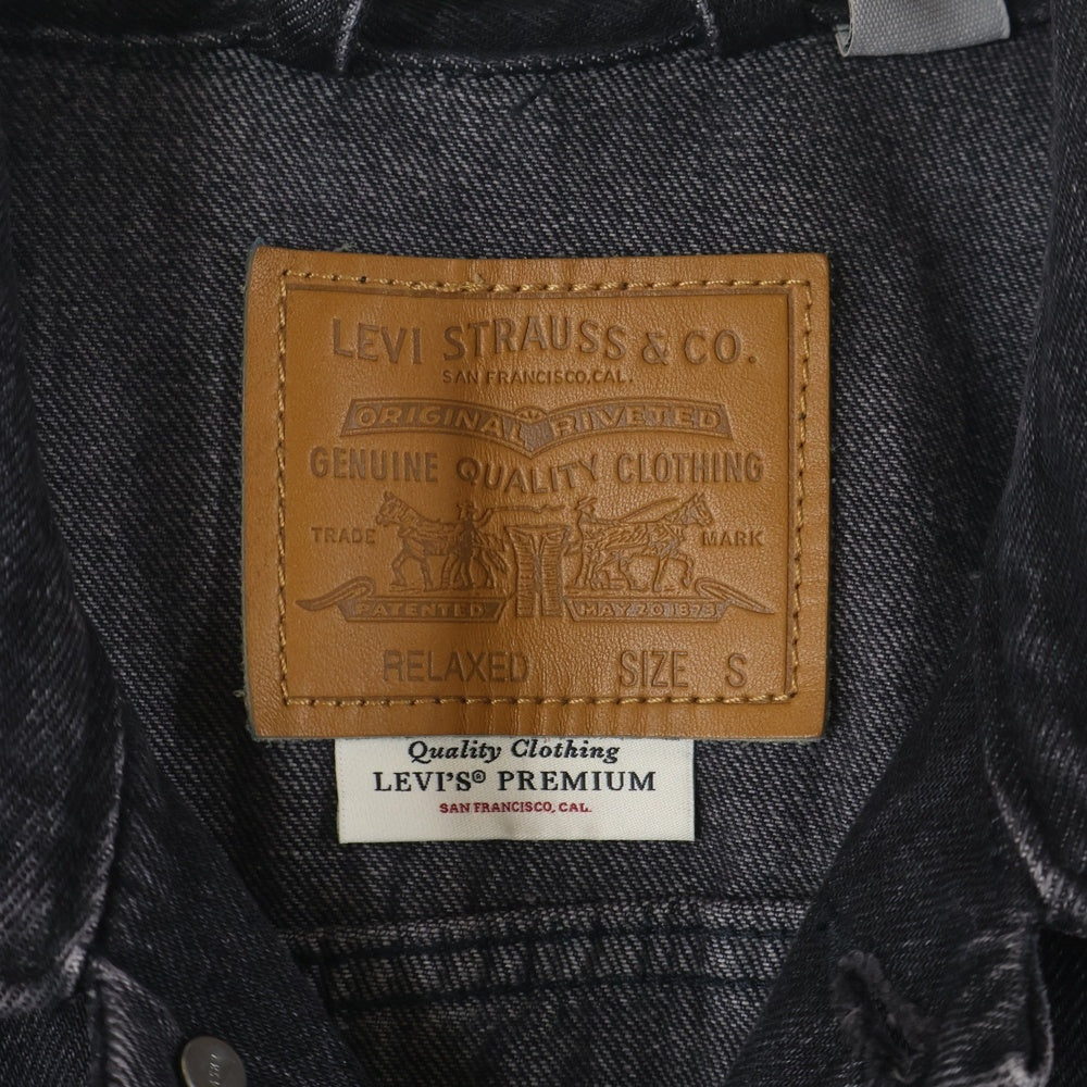 Levi's(リーバイス) 牛革パッチ デニムジャケット ブラック S110784 NXBD
