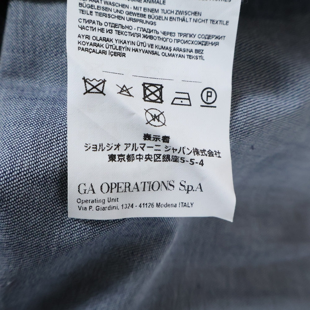 GIORGIO ARMANI(ジョルジオアルマーニ) ノーカラー ステンカラー テーラードジャケット ネイビー