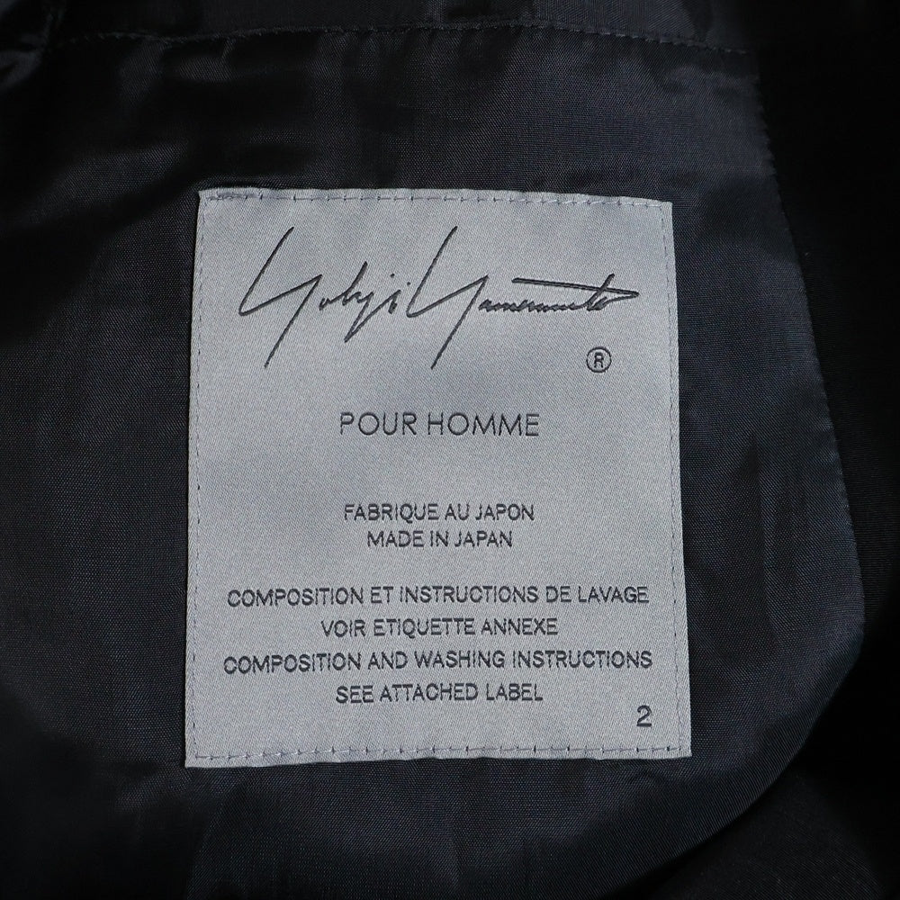 Yohji Yamamoto POUR HOMME(ヨウジヤマモト プールオム) 24SS 2-BUTTON SINGLE TUXEDO JACKET シングル タキシードジャケット ブラック HS-I36-500